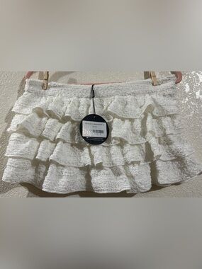 White Fox Boutique White Ruffled Mini Skirt